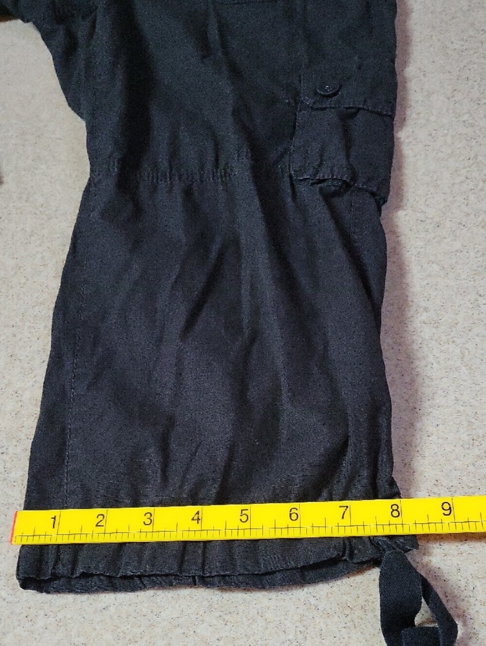 LOFT Women's Black Cargo Capris with Drawstring Hem 100% Cotton Size 8 - Picture 8 of 10